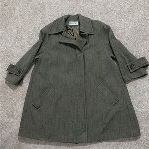 Calvin Klein Gray Trench Coat Classic Design